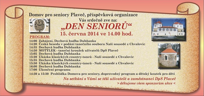 DpS PLAVEČ - pozvánka na Den seniorů 2014